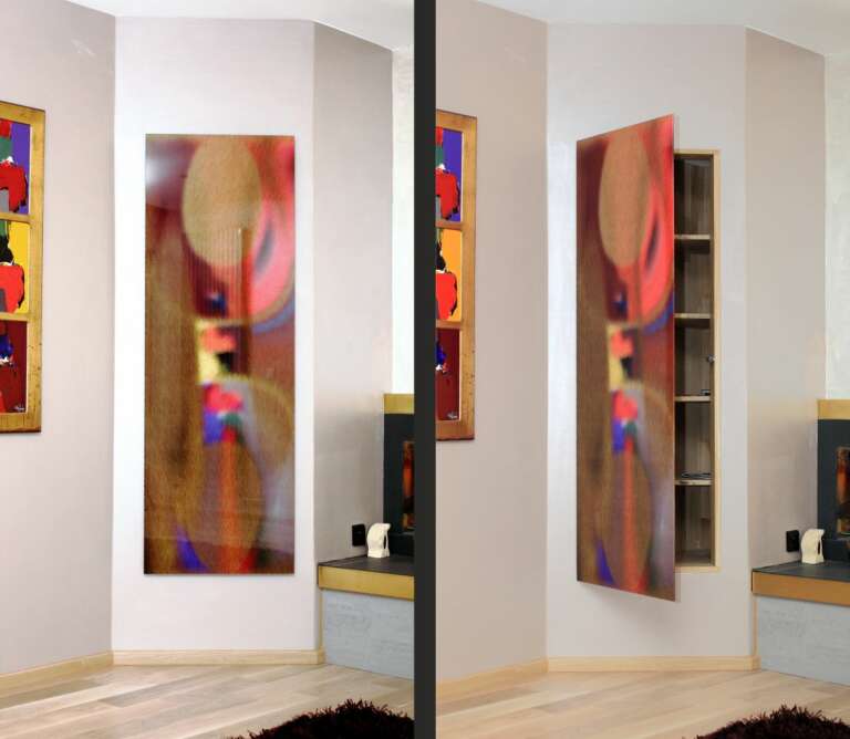 Porte de niche en verre avec impression numérique riche en couleurs