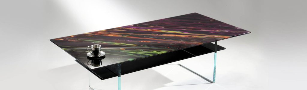 table basse verre laqué couleur design